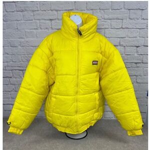 Vintage Match 1 Puffer Jacket Bright Yellow Winter Warm Size XL NEW